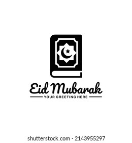 Eid mubarak logo design vector