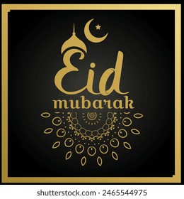 eid mubarak logo design vector template