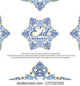 Eid Mubarak Logo template for islamic event, greeting card, eid party, and many more. In Abstract mandala concept design