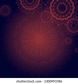 
Vector de fondo de Eid mubarak lotus