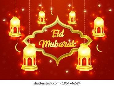 Eid mubarak luxury decorative festive maroon vector background design