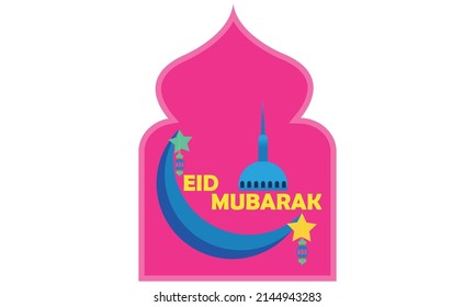 Eid Mubarak Masjid Moschee Vektorgrafik Design-Vorlage