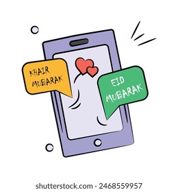 Eid mubarak messages, modern icon of online greetings