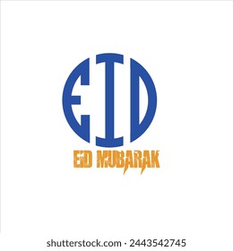 EID MUBARAK MONOGRAM WITH BACKGROUND Illustration of Eid Mubarak with intricate  for the celebration of Muslim community festival.