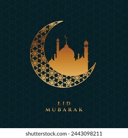 Eid mubarak moon logo design