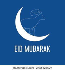 Eid Mubarak - Moon in the Sky - Greeting Card for Muslim Community Festival