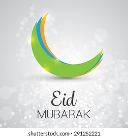 Eid Mubarak - Moon in the Sky - Greeting Card for Muslim Community Festival