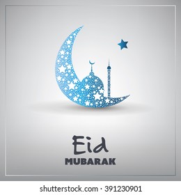 Eid Mubarak - Moon in the Sky - Greeting Card for Muslim Community Festival