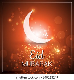 Eid Mubarak - Luna en el cielo - Tarjeta de saludo para el Festival de la Comunidad Musulmana