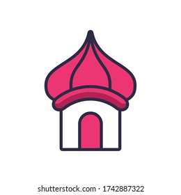 eid mubarak mezquita relleno estilo icono ilustración vectorial diseño