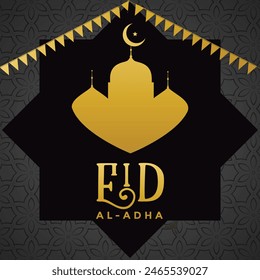 eid mubarak mosque logo design vector template