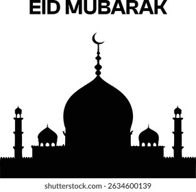 Eid Mubarak Mosque Silhouette Greetings