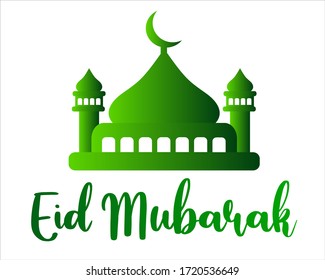 eid mubarak mosque template logo