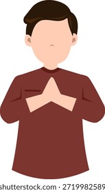Vector de Eid Mubarak Muslim Boy