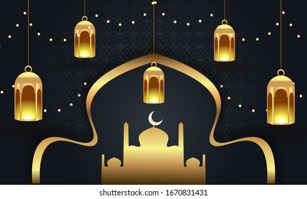 eid mubarak muslim festival banner design