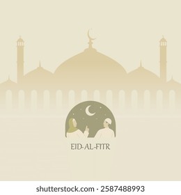 
Eid mubarak muslim festival card