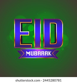 Eid Mubarak en Anuncios brillantes. Elegante fondo tipográfico para la celebración del Festival de la Comunidad Musulmana.