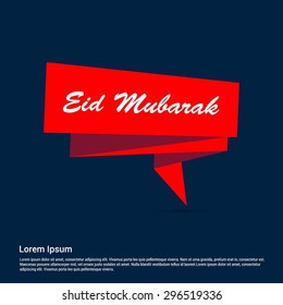 Eid Mubarak origami style typography