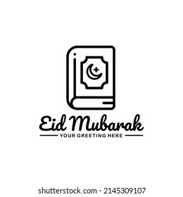 Eid Mubarak-Umriss-Logo-Design, Vektorgrafik