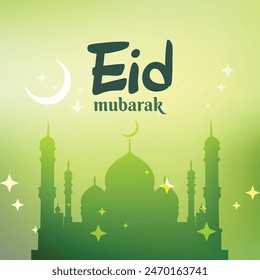 Eid Mubarak post design vector