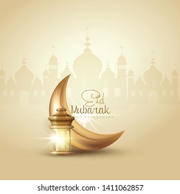 Eid Mubarak Poster or banner design. with creative abstract design for Eid Mubarak 