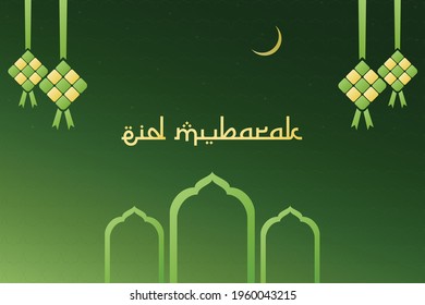 Eid mubarak poster for gift card, web background, or print. 