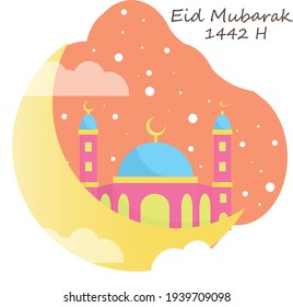 Eid Mubarak Poster Template, greeting card