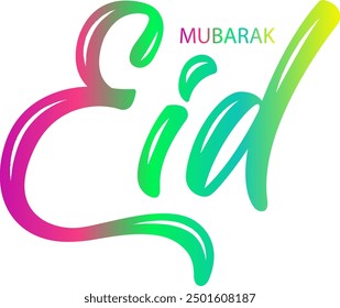 Eid Mubarak, Eid Mubarak premium vector illustration with luxury design. Blue pink gradient eid mubarak