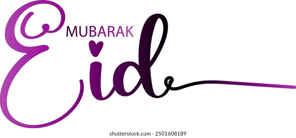 Eid Mubarak, Eid Mubarak Premium-Vektorgrafik mit Luxus-Design. Blaurosa Gradient eid Mubarak
