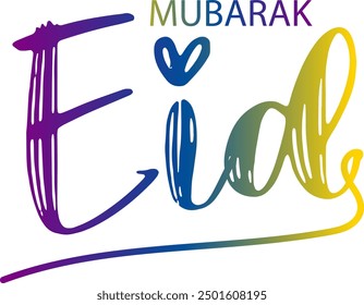 Eid Mubarak, Ilustración vectorial premium de Eid Mubarak con diseño de lujo. Gradiente rosa azul eid mubarak