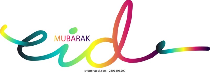 Eid Mubarak, Ilustración vectorial premium de Eid Mubarak con diseño de lujo. Gradiente rosa azul eid mubarak