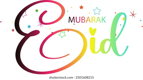 Eid Mubarak, Eid Mubarak premium vector illustration with luxury design. Blue pink gradient eid mubarak
