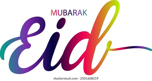 Eid Mubarak, Eid Mubarak premium vector illustration with luxury design. Blue pink gradient eid mubarak