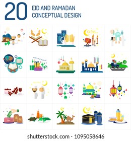 Diseño conceptual de Eid Mubarak y Ramadán