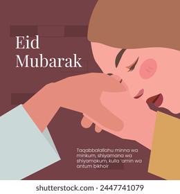 eid mubarak ramadan hand gesture forgive apologize illustration