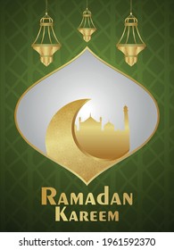 Eid mubarak or ramadan kareem arabic creative background with elegant golden luxury ornamental