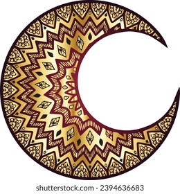 Eid Mubarak and Ramadan Kareem greetings. golden lantern hanging and half moon golden background .vector illustration design
