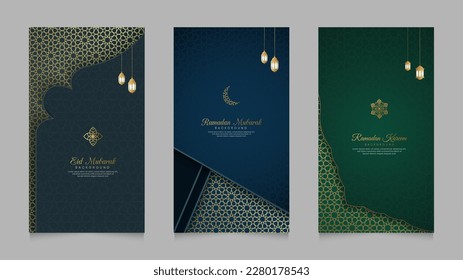 Eid Mubarak and Ramadan Kareem Islamic Arabic Realistic Social Media Stories Collection Template