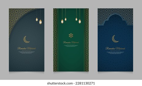 Eid Mubarak and Ramadan Kareem Islamic Arabic Realistic Social Media Stories Collection Template