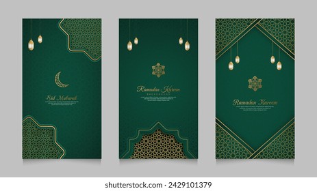 Eid Mubarak and Ramadan Kareem Islamic Realistic Social Media Stories Collection Template