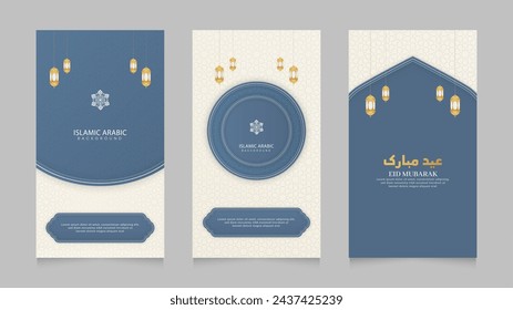 Eid Mubarak and Ramadan Kareem Islamic Arabic Realistic Social Media Stories Collection Template