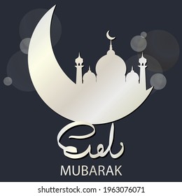 Eid Mubarak Ramadan vector lettering illustration . Vector illustration