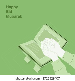 Eid Mubarak Ramadhan Moeslim Pray Al Quran