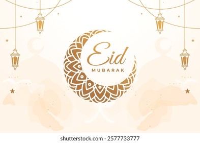 eid mubarak realistic background design