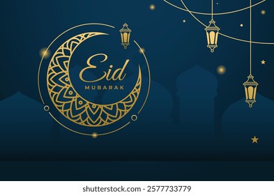 eid mubarak realistic background design