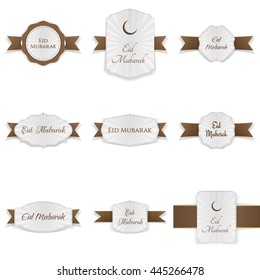 Eid Mubarak realistic Banners Set