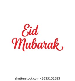 Eid Mubarak Red Calligraphy for Greeting Cards