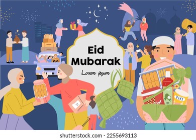 Eid mubarak , religious holiday is celebrated by Muslims,  Islamic holidays Greeting card