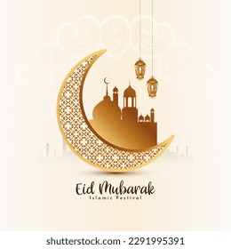 Eid Mubarak religious Islamic festival background design vector