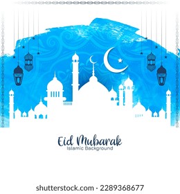 Eid Mubarak religious muslim festival decorative background design vector